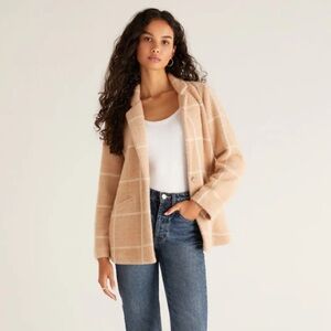 Z Supply | Anna Plaid Blazer Coat - Tan - SOFT & WARM